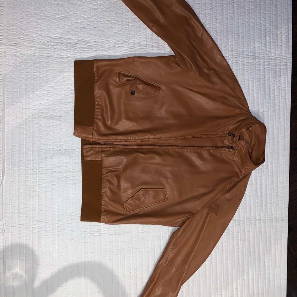Purple label brown soft leather jacket
